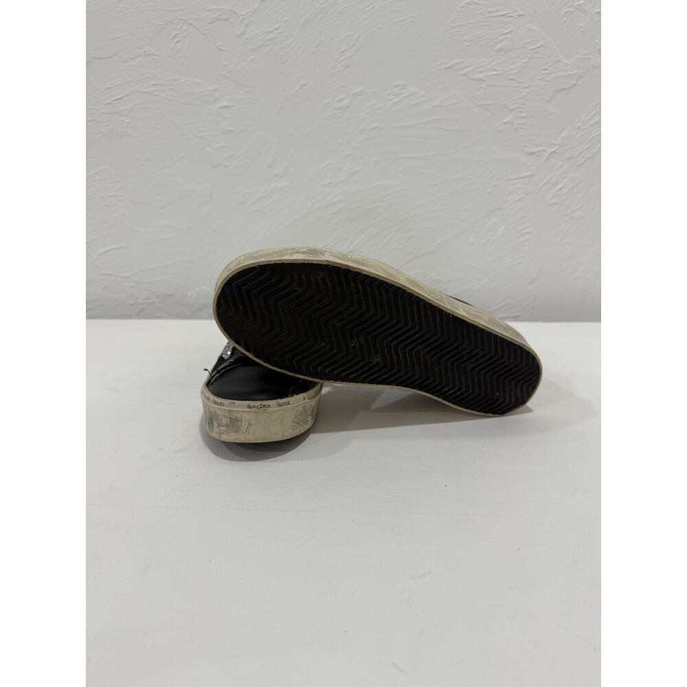 Golden Goose Black Leather Low-Top Lace-up Deluxe Hi Star Sneakers Size 38 - Picture 5 of 5